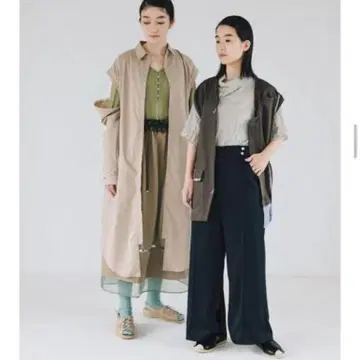 ritsuko karita plain carving long pants