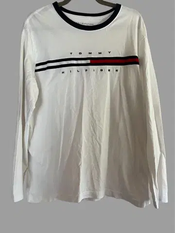 TOMMY HILFIGER / 긴팔 로고 T / 화이트 L 사이즈