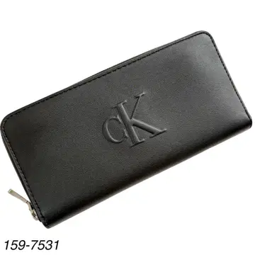[새상품] Calvin Klein 라운드 지퍼 장지갑 블랙 CK 로고