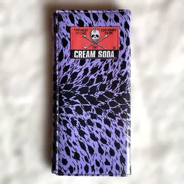 CREAM SODA 크림 소다 장지갑 레오파드 무늬 퍼플 보라색