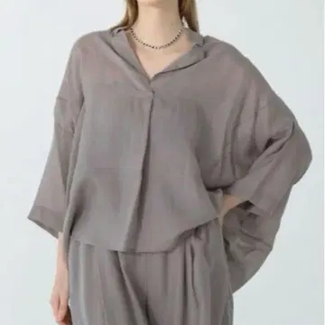 아가 Aga 큐프라 마오 칼라 블라우스 그레이 야마다야