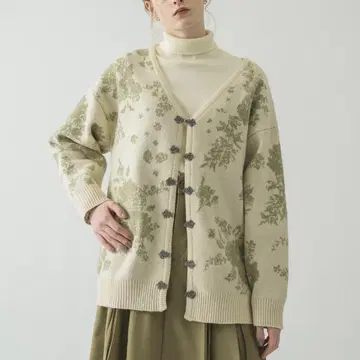 idem flower china 가디건/꽃무늬 자카드 가디건