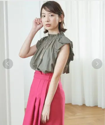 [아나이] 작년 보일 백리본 블라우스 38 카키