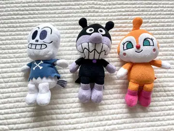 호빵맨 봉제 인형 3체 세트 호러맨 세균맨 짤랑이