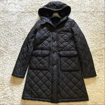 새상품급 매킨토시 런던 퀼팅 자켓 블랙 롱 후드