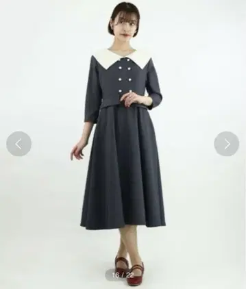 미사용 새상품 an another angelus 빅 칼라 클레릭 원피스