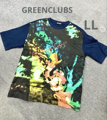 [O72-29] GREENCLUBS 그래픽 T셔츠 LL 네이비