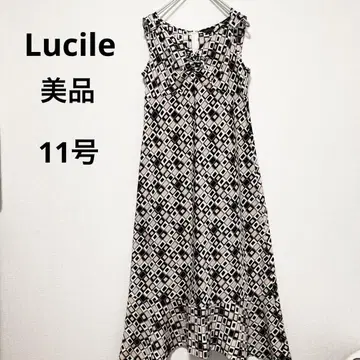 루씰 [ 새상품급 ] 기하학 패턴 핑크 11호 롱 원피스