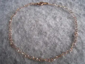 멋지다! 반짝반짝 빛나는 하트 폭 2mm 10k 핑크 골드 팔찌