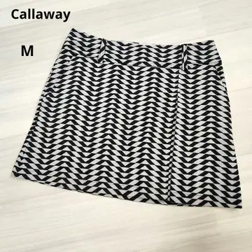 Callaway 골프 지오메트릭 안감 기모 스커트 M 블랙 x 그레이
