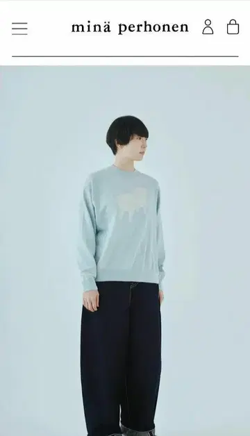 liquide 'bear' 하프 슬리브 니트 풀오버