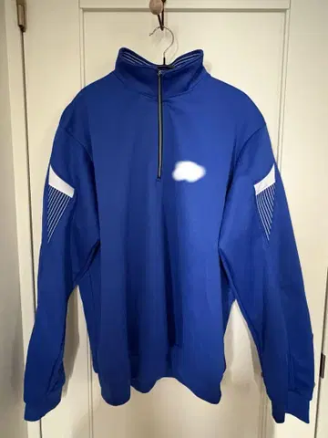 파랑 하프 지퍼 저지 학생 XXL