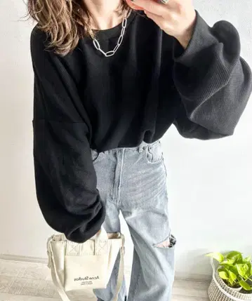 AMELY ema 콜라보 와플 상의