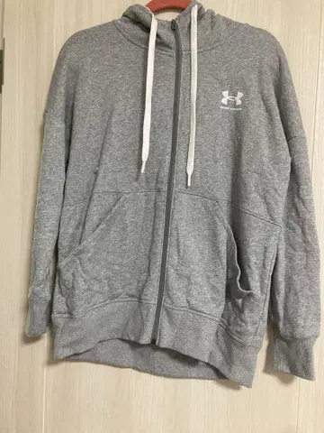 언더 아머 그레이 풀 집업 후드티 XL