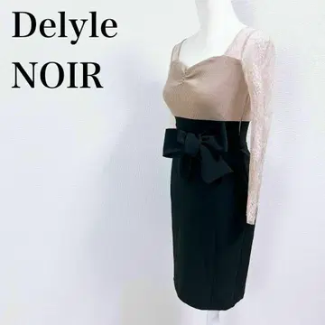 Delyle NOIR 플라워 레이스 도킹 원피스 핑크 블랙