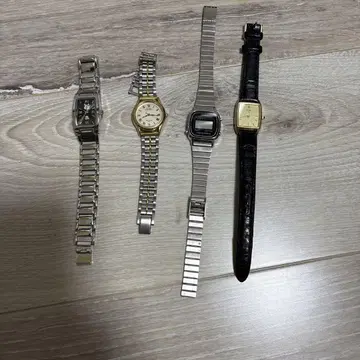 아날로그 시계 세트 실버 골드