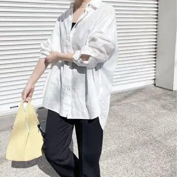 80 린넨 카슈쿨 빅 셔츠 화이트