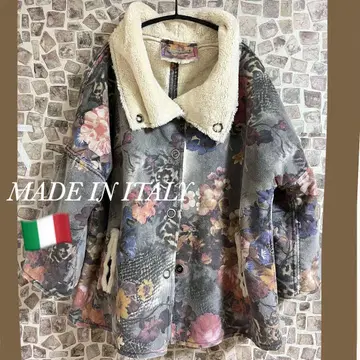 이탈리아제 빈티지 꽃무늬 보아 자켓