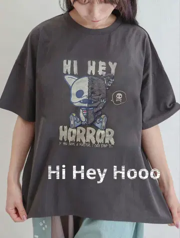 Hi Hey Hooo!!! BONES 고양이 자수 T셔츠 F
