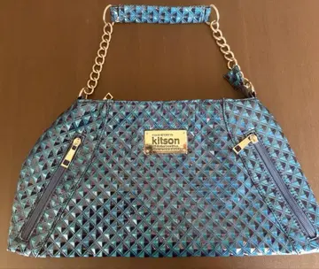 Kitson 블루 에나멜 파티백 핸드백 레어