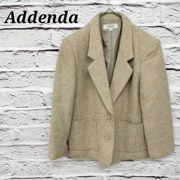 Addenda [ 그린 ] 테일러드 자켓 울 혼방 자카드 포켓 베이지