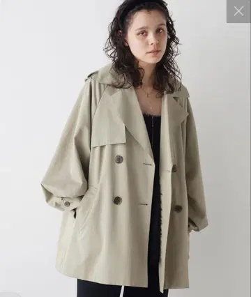 the pause 퍼프 슬리브 미들 트렌치코트