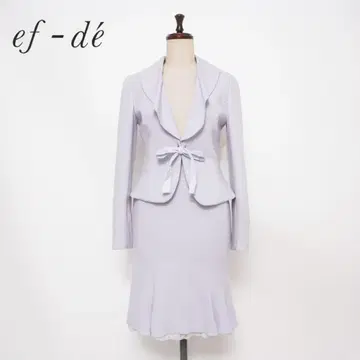 새상품급 ef-de 레이스 악센트 셋업 수트 연보라 사이즈 9*HD878