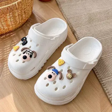 강아지 캐릭터 화이트 샌들