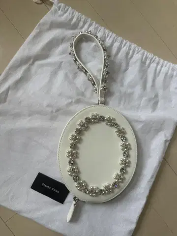 simone rocha 화이트 펄 장식 오벌 파티 백