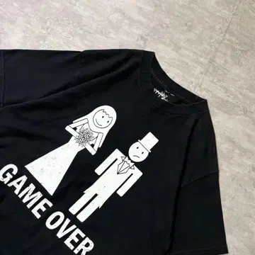 디자인 발군 00s GAME OVER 티셔츠 메시지T