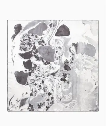 Mame Kurogouchi Hand Printed Silk Scarf
