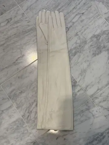 화이트 가죽 롱 장갑 약 60cm