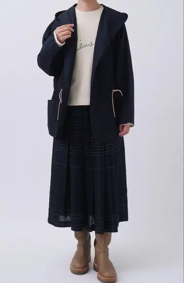 하이 카운트 코튼 컴팩트 개버 숄 후드티