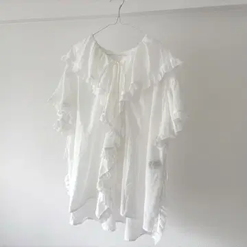 코코딜 오버 사이즈 빅 프릴 블라우스 셔츠 겉옷 2