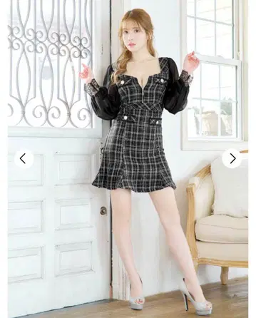 dazzy store 트위드 미니 드레스 L
