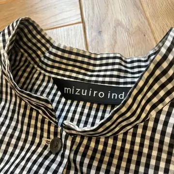 mizuiro ind 체크 무늬 긴팔 셔츠