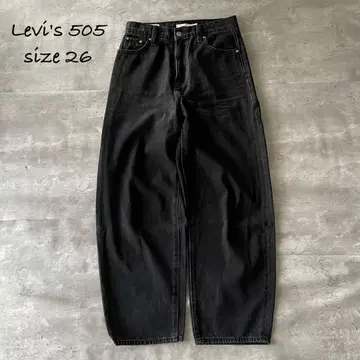 빅 E 리바이스 PRM 505 벌룬 레그 블랙 데님 26