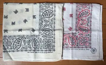 VINTAGE BANDANNA USA 화이트 트리코 2개 세트
