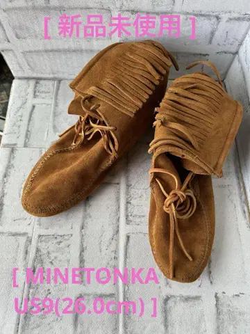 [ 미사용 새상품 ] MINNETONKA 모카신 숏부츠 브라운 US9
