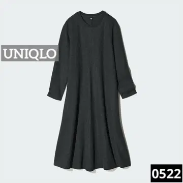 0522 UNIQLO 브러쉬드 저지 원피스 다크 그레이