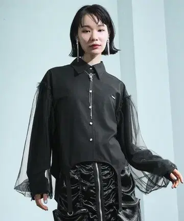 HARE 튤 레이어드 셔츠