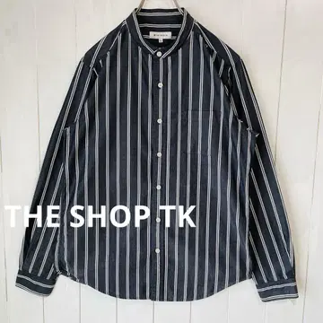 THE SHOP TK 밴드 카라 스트라이프 셔츠 L 사이즈