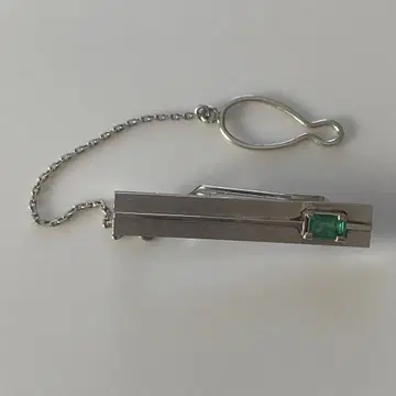 K14WG 화이트 골드 넥타이핀