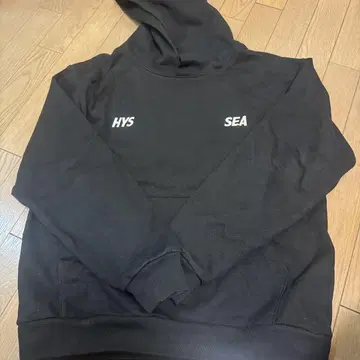 블랙 후드티 HYS SEA 자수