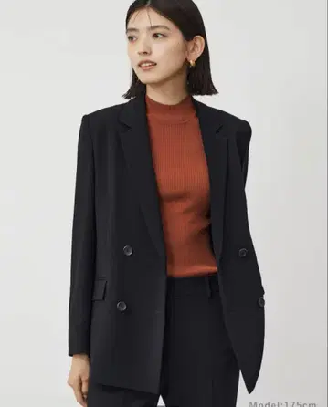 PLST 플라스테 더블 테일러드 자켓 블랙