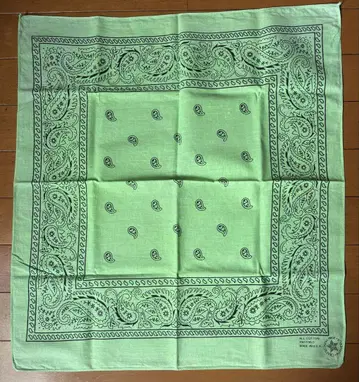 VINTAGE BANDANNA USA 라임 그린 RN13960