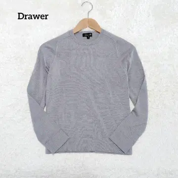 Drawer 드로어 울 100% 크루넥 니트 그레이