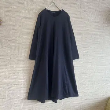 [미사용에 가까움] mizuiroind 티셔츠 A라인 원피스 네이비