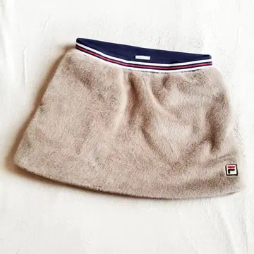 휠라 인조 모피 스코트 베이지 M