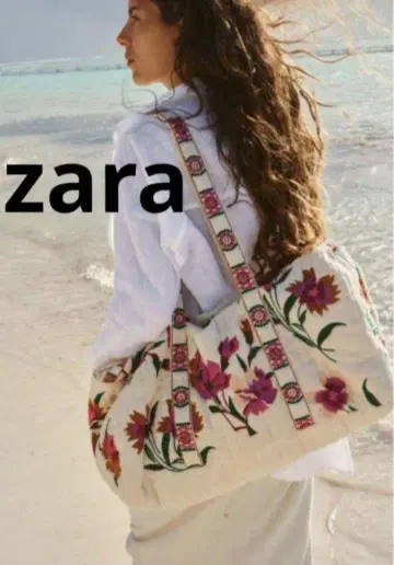 ZARA 새상품 완판 자수 퀼팅 자수 백